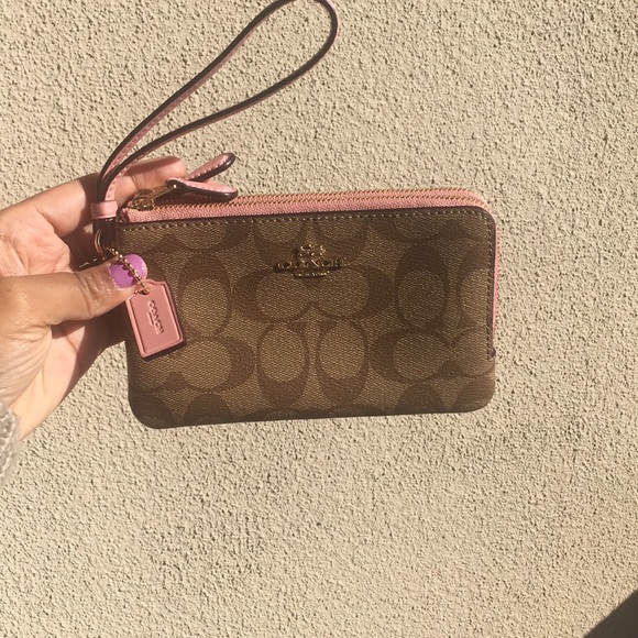 Coach Signature 3/4 Double Zip Wristlet - Picture 3 of 7